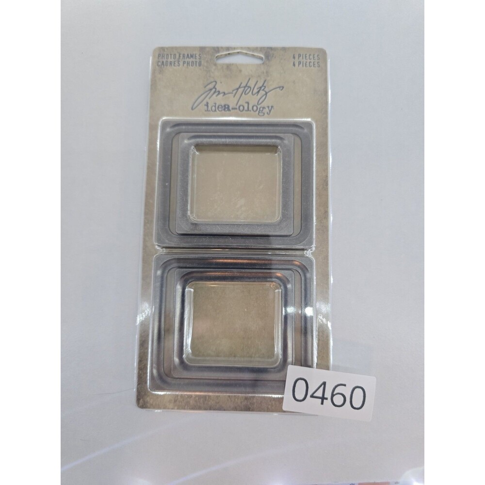 Tim Holtz Idea-ology Metal Frames Lot Photo Label Adornments Scrapbook 4 Packs